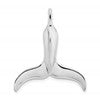 De-Ani Sterling Silver Rhodium-Plated Polished 3D Whale Tail Pendant