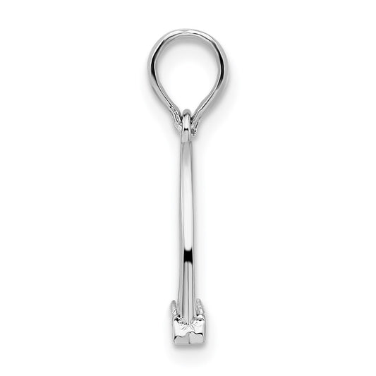 De-Ani Sterling Silver Rhodium-plated Polished 3D Horse Stirrup Pendant