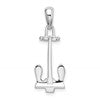 De-Ani Sterling Silver Rhodium-Plated Polished 3D Navy Anchor Pendant