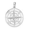 De-Ani Sterling Silver Rhodium-Plated Polished Nautical Compass Pendant