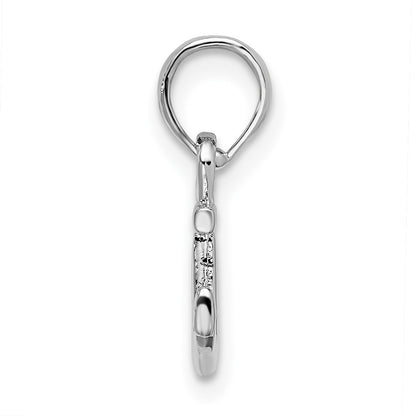 De-Ani Sterling Silver Rhodium-plated Polished 3D Mini Anchor Pendant