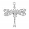 De-Ani Sterling Silver Rhodium-Plated Polished Cut-Out Dragonfly Pendant