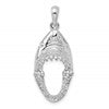 De-Ani Sterling Silver Rhodium-Plated Polished Moveable Shark Head Pendant