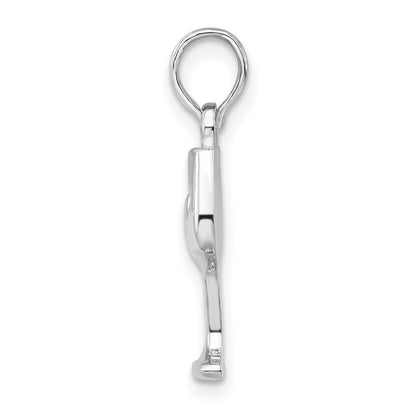 De-Ani Sterling Silver Rhodium-Plated Polished Wine Glass Pendant
