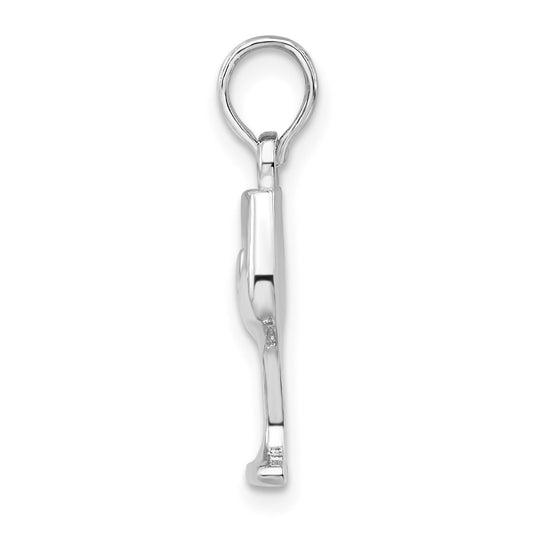 De-Ani Sterling Silver Rhodium-Plated Polished Wine Glass Pendant