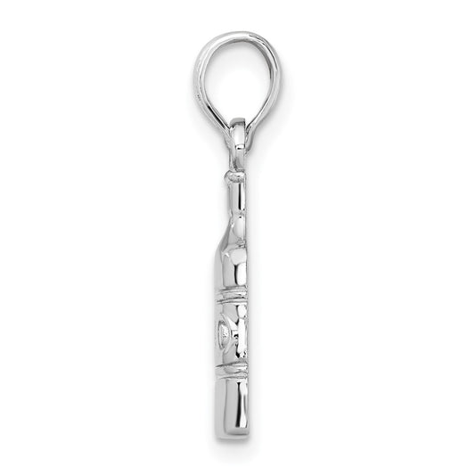 De-Ani Sterling Silver Rhodium-Plated Polished Wine Bottle Pendant