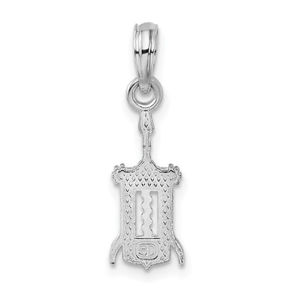 De-Ani Sterling Silver Rhodium-Plated Polished Wine Bottle Opener Pendant
