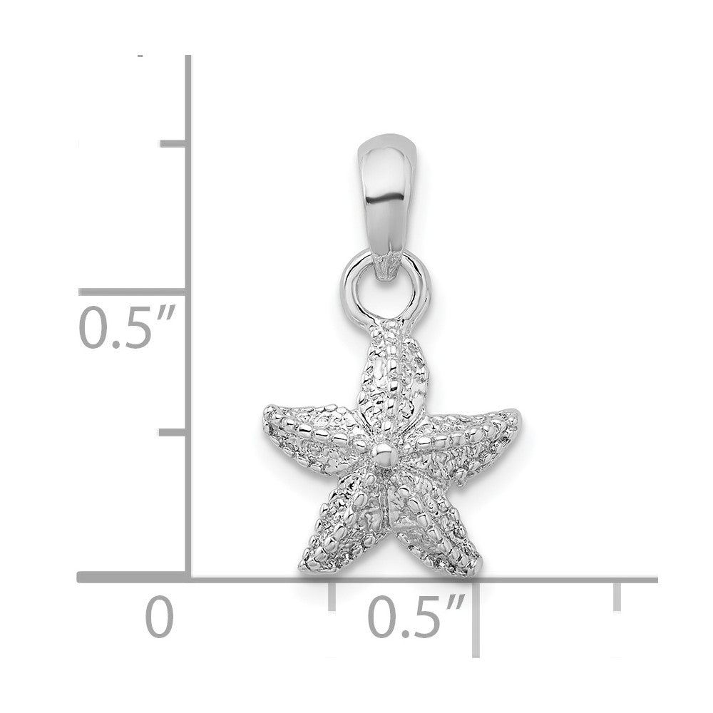 De-Ani Sterling Silver Rhodium-Plated Polished Starfish Pendant