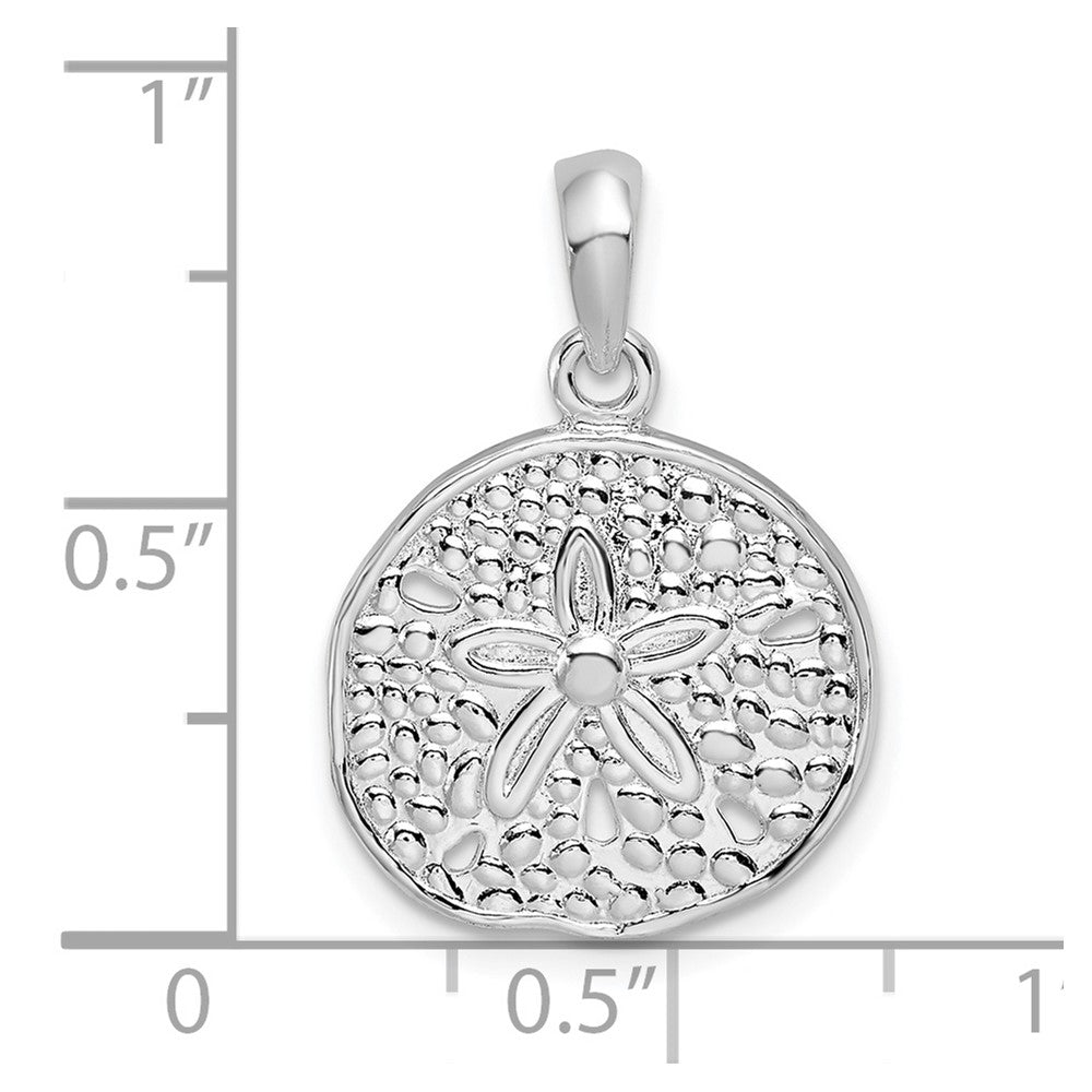 De-Ani Sterling Silver Rhodium-Plated Polished Sand Dollar Pendant