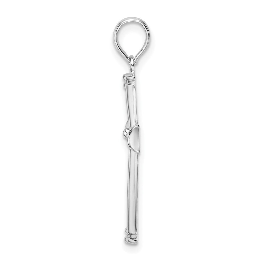 De-Ani Sterling Silver Rhodium-Plated Polished Tapered Center Cross Pendant