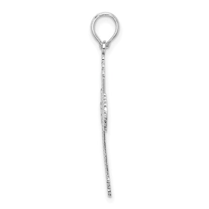 De-Ani Sterling Silver Rhodium-Plated Polished Heart Cross Pendant