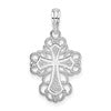 De-Ani Sterling Silver Rhodium-Plated Polished Fancy Lacy Cross Pendant