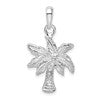 De-Ani Sterling Silver Rhodium-Plated Polished Palm Tree Pendant