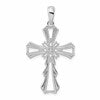 De-Ani Sterling Silver Rhodium-Plated Polished X-Center Cut-Out Cross Pendant