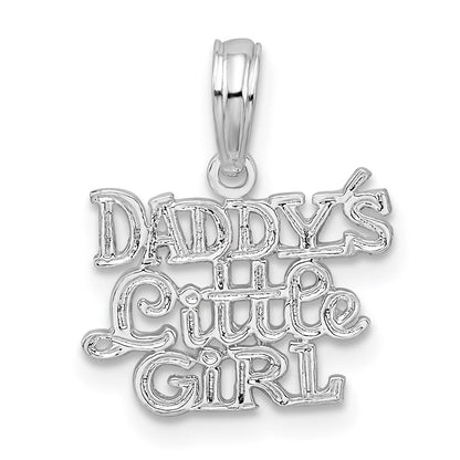 De-Ani Sterling Silver Rhodium-Plated Polished DADDYS LITTLE GIRL Pendant