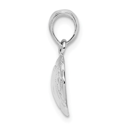 De-Ani Sterling Silver Rhodium-Plated Polished Football Pendant