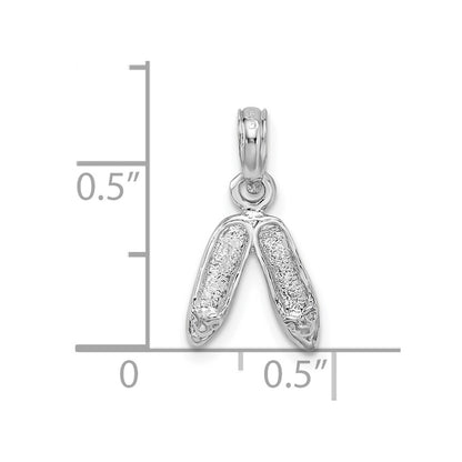 De-Ani Sterling Silver Rhodium-Plated Polished Ballet Slippers Pendant