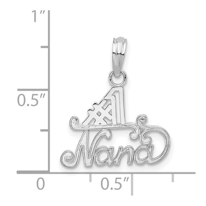 De-Ani Sterling Silver Rhodium-plated Polished #1 NANA Pendant