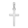De-Ani Sterling Silver Rhodium-plated Polished Flat Latin Cross Pendant