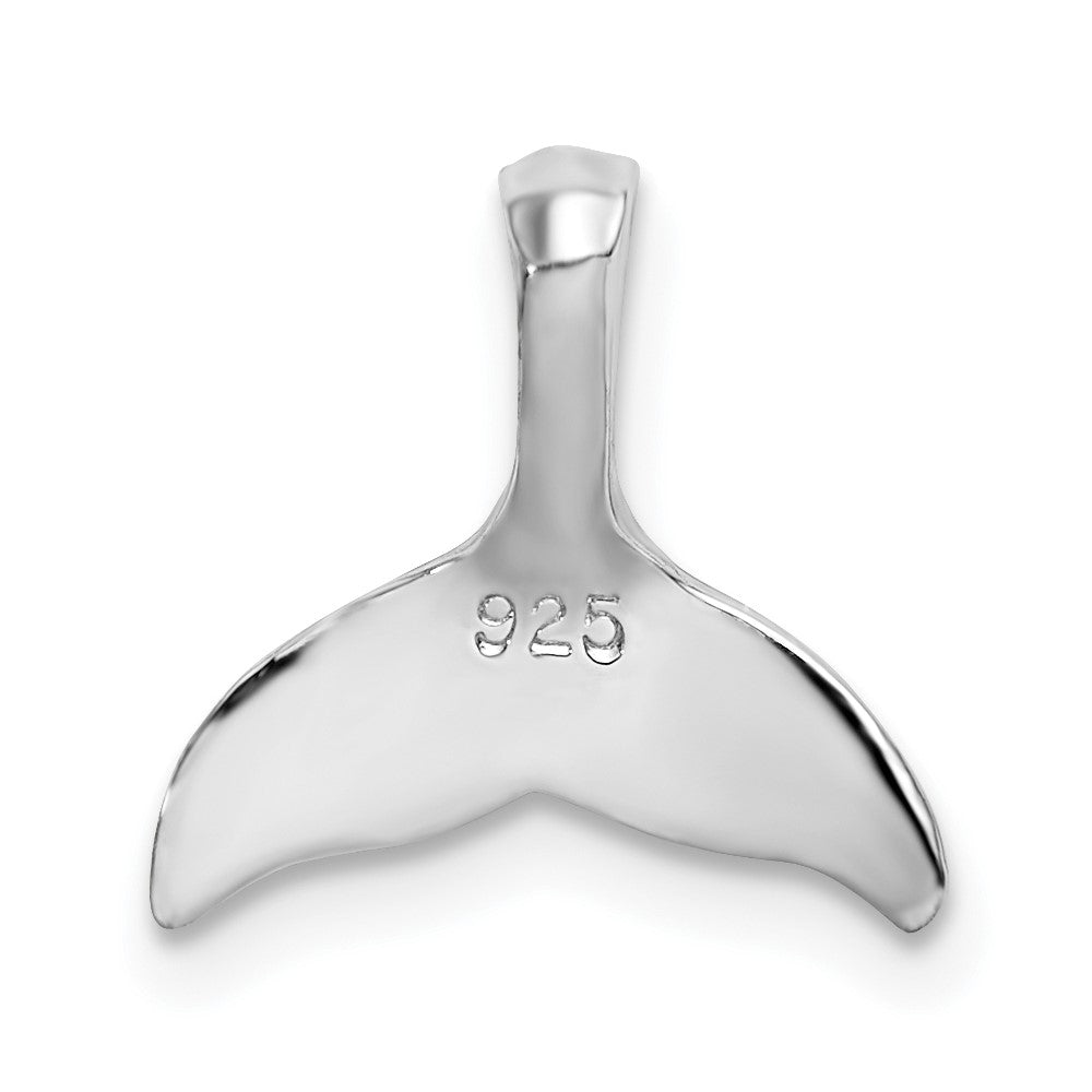 De-Ani Sterling Silver Rhodium-Plated Polished Mini Whale Tail Slide