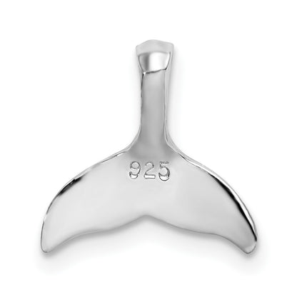 De-Ani Sterling Silver Rhodium-Plated Polished Mini Whale Tail Slide