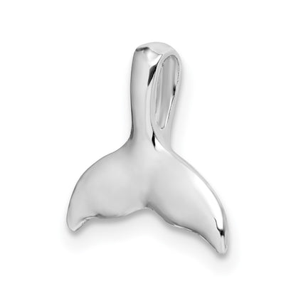 De-Ani Sterling Silver Rhodium-Plated Polished Mini Whale Tail Slide