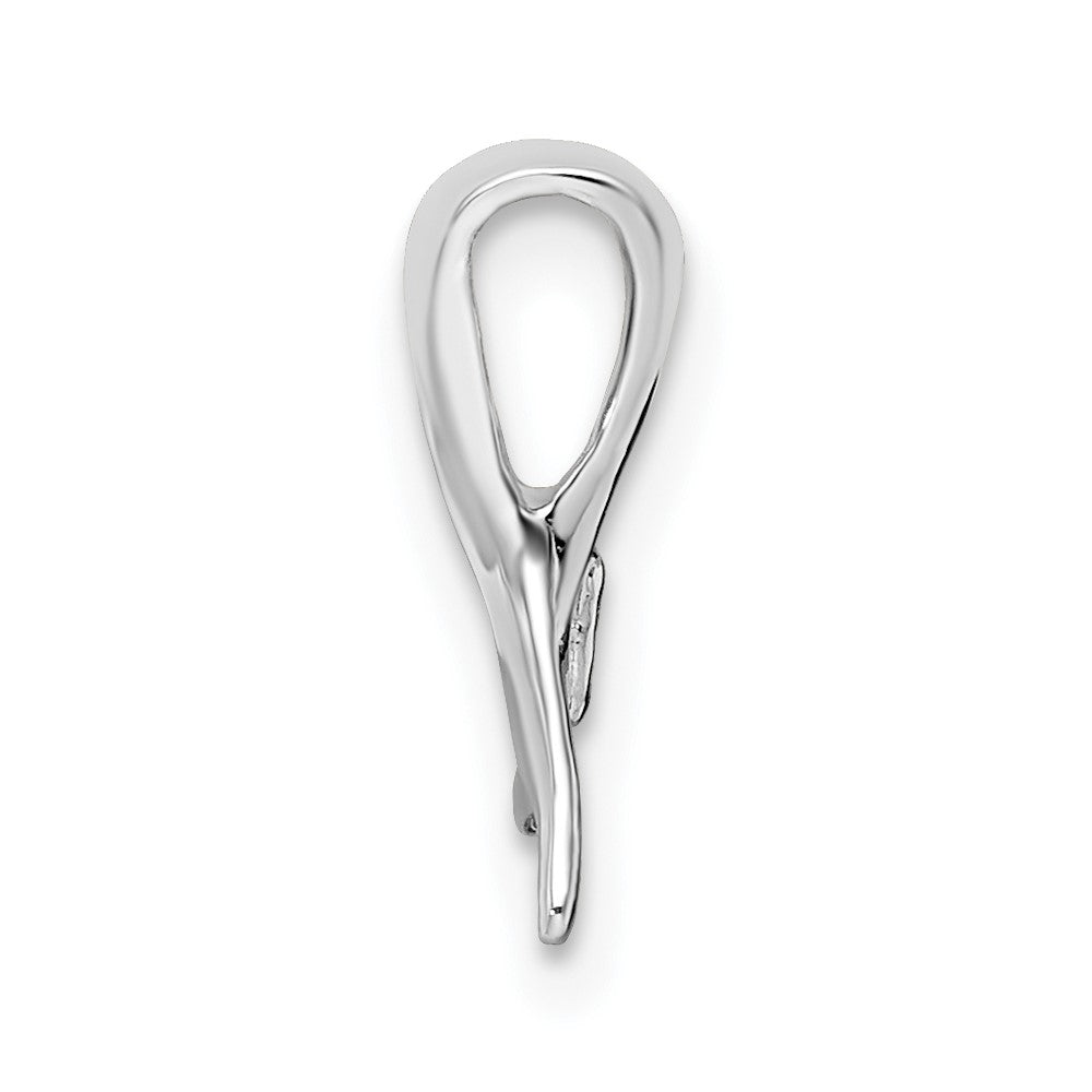 De-Ani Sterling Silver Rhodium-Plated Polished Mini Whale Tail Slide