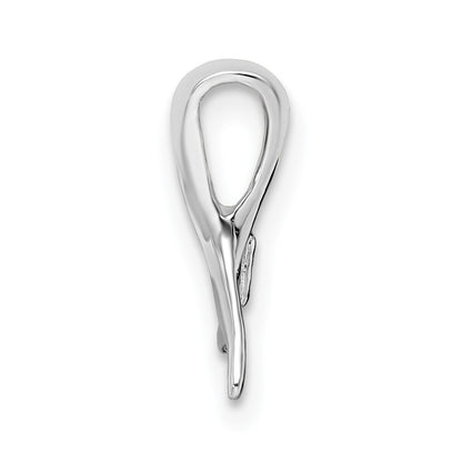 De-Ani Sterling Silver Rhodium-Plated Polished Mini Whale Tail Slide