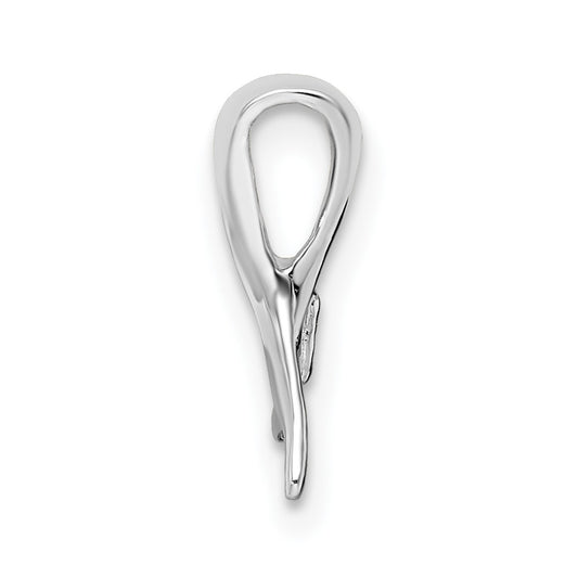 De-Ani Sterling Silver Rhodium-Plated Polished Mini Whale Tail Slide