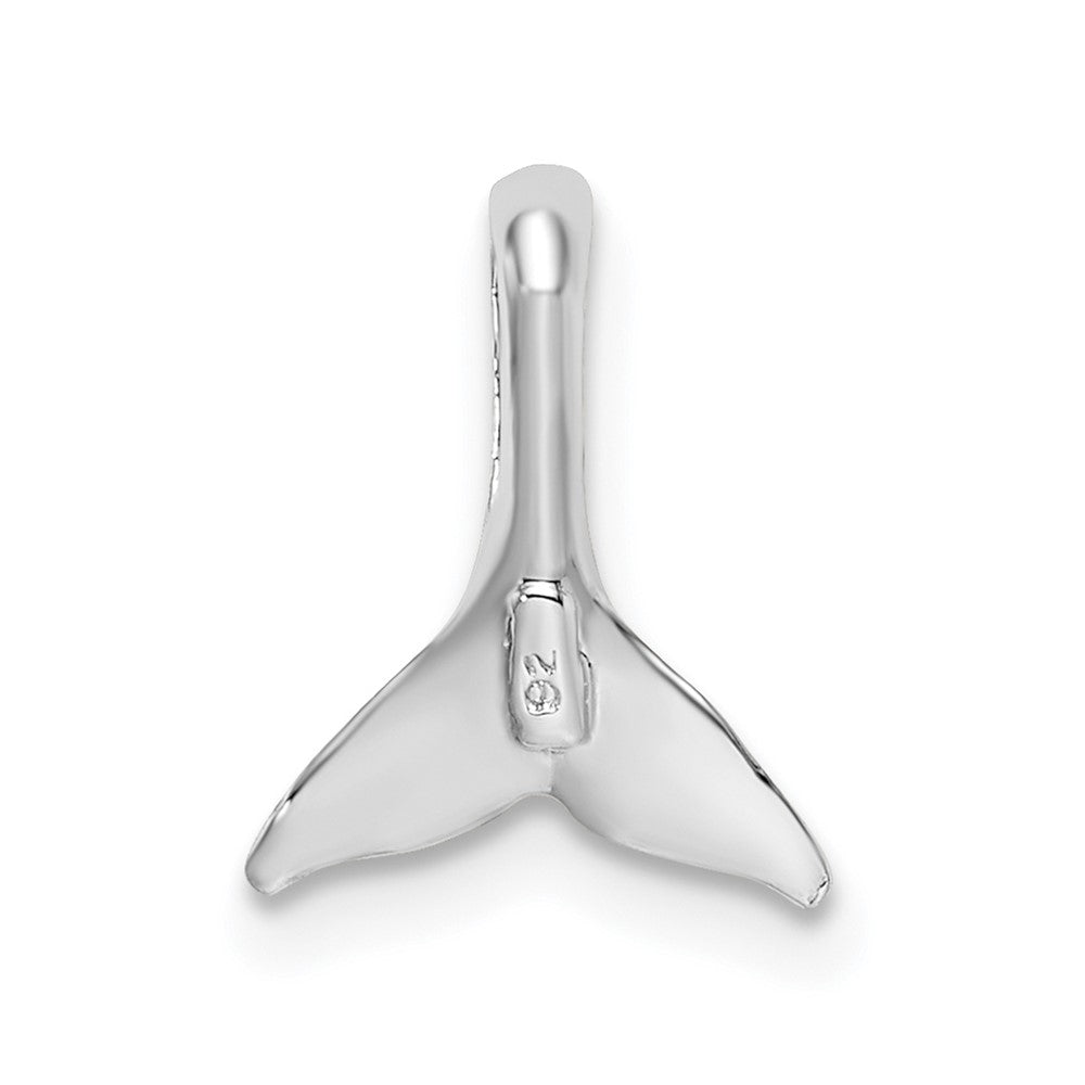De-Ani Sterling Silver Rhodium-Plated Polished Mini Whale Tail Slide
