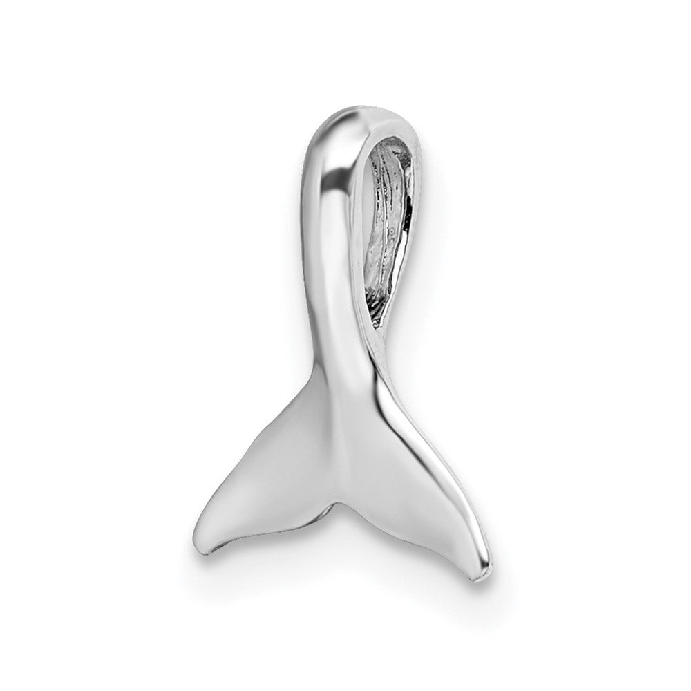 De-Ani Sterling Silver Rhodium-Plated Polished Mini Whale Tail Slide