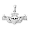 De-Ani Sterling Silver Rhodium-Plated Polished Claddagh Pendant