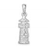 De-Ani Sterling Silver Rhodium-Plated Polished 3D Lighthouse Pendant