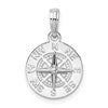 De-Ani Sterling Silver Rhodium-Plated Polished Mini Compass Pendant