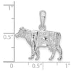 De-Ani Sterling Silver Rhodium-Plated Polished 3D Cow Pendant