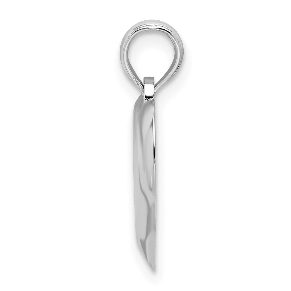 De-Ani Sterling Silver Rhodium-Plated Polished Teardrop Heart Pendant