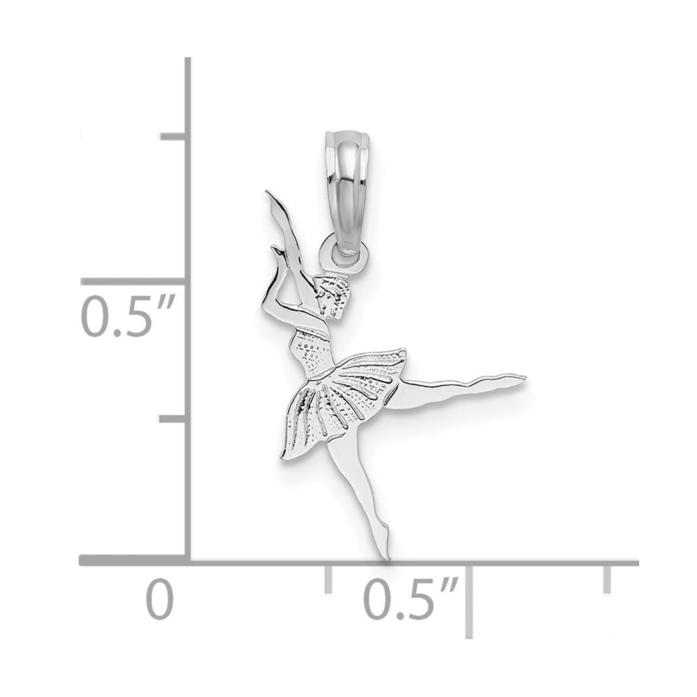 De-Ani Sterling Silver Rhodium-Plated Polished Small Ballerina Pendant