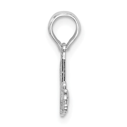 De-Ani Sterling Silver Rhodium-plated Polished #1 MOM Script Pendant