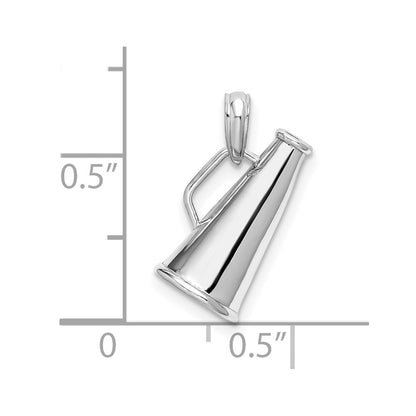 De-Ani Sterling Silver Rhodium-plated Polished 3D Megaphone Pendant