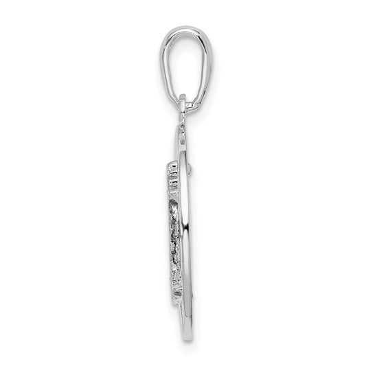De-Ani Sterling Silver Polished Enameled Hilton Head with Lighthouse Pendant