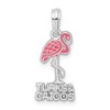 De-Ani Sterling Silver Rhodium-Plated Enameled Turks and Caicos with Flamingo Pendant