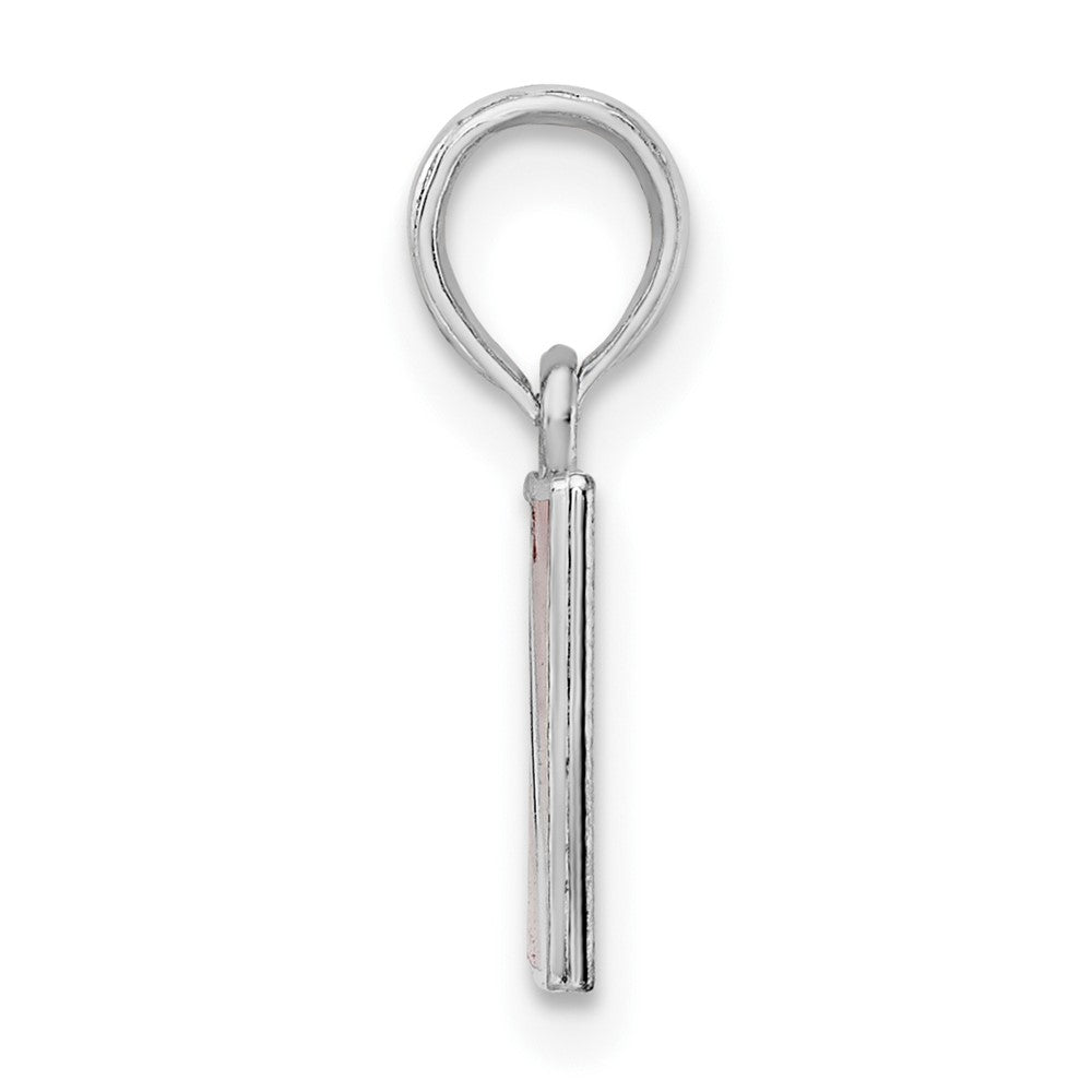 De-Ani Sterling Silver Rhodium-Plated Polished Enameled Dive Flag Pendant
