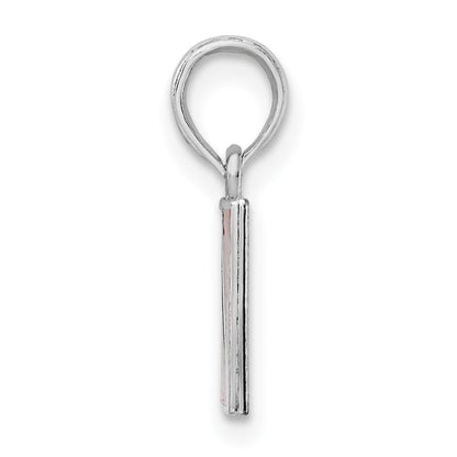 De-Ani Sterling Silver Rhodium-Plated Polished Enameled Dive Flag Pendant