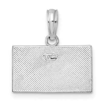De-Ani Sterling Silver Rhodium-Plated Polished Enameled Dive Flag Pendant