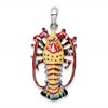 De-Ani Sterling Silver Rhodium-Plated Polished Enameled Florida Lobster Pendant