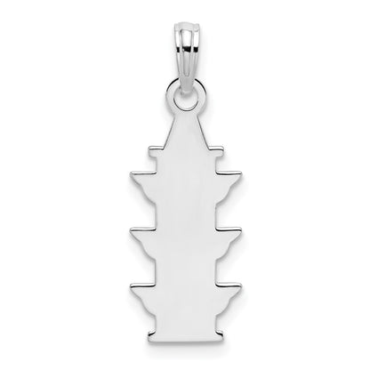De-Ani Sterling Silver Rhodium-Plated Polished Enameled Traffic Light Pendant