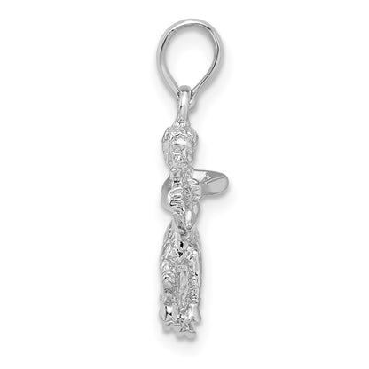 De-Ani Sterling Silver Rhodium-Plated Polished 3D Sagittarius Zodiac Pendant