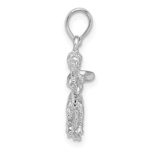 De-Ani Sterling Silver Rhodium-Plated Polished 3D Sagittarius Zodiac Pendant