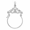 De-Ani Sterling Silver Rhodium-plated Polished Scroll Design Charm Holder