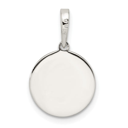 Sterling Silver Rhodium-plated Enameled Yin Yang Pendant